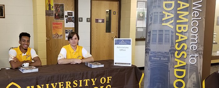 Ambassador day photo of two students
