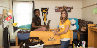 two students in USF residence hall