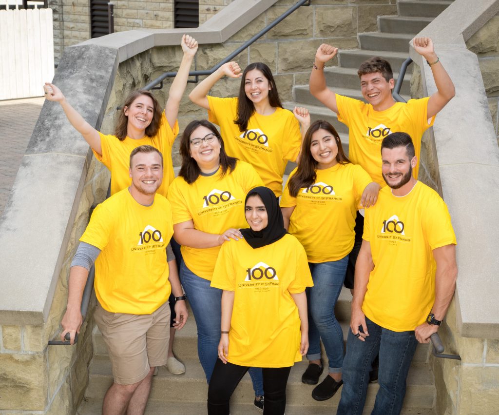 group of smiling students