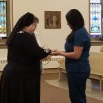 usf nursing student at blessing of the hands ceremony