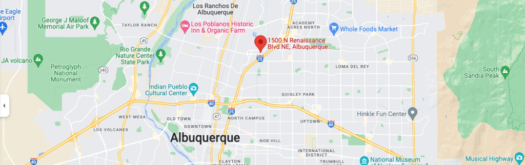 USF PA program Albuquerque NM map