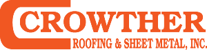 red letters that say crowther roofing and sheet metal incorporated