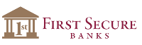 image says first secure community bank with an outline of a building