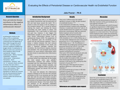 Evaluating the Effects of Periodontal Disease on Cardiovascular Health via Endothelial Function