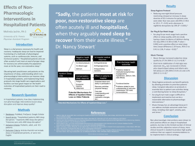 Effects of Non-Pharmacologic Interventions in Hospitalized Patients